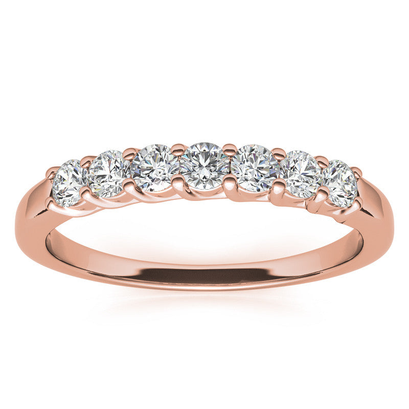 7-Stone Moissanite Shared-Prong Trellis Ring 2.5mm 0.42ct