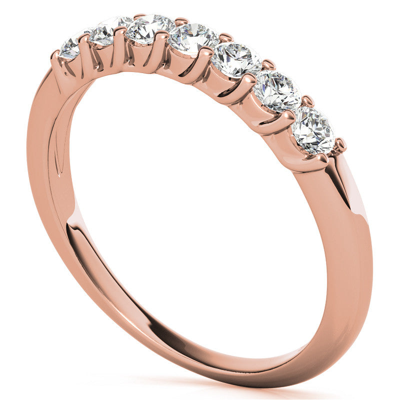 7-Stone Moissanite Shared-Prong Trellis Ring 2.5mm 0.42ct