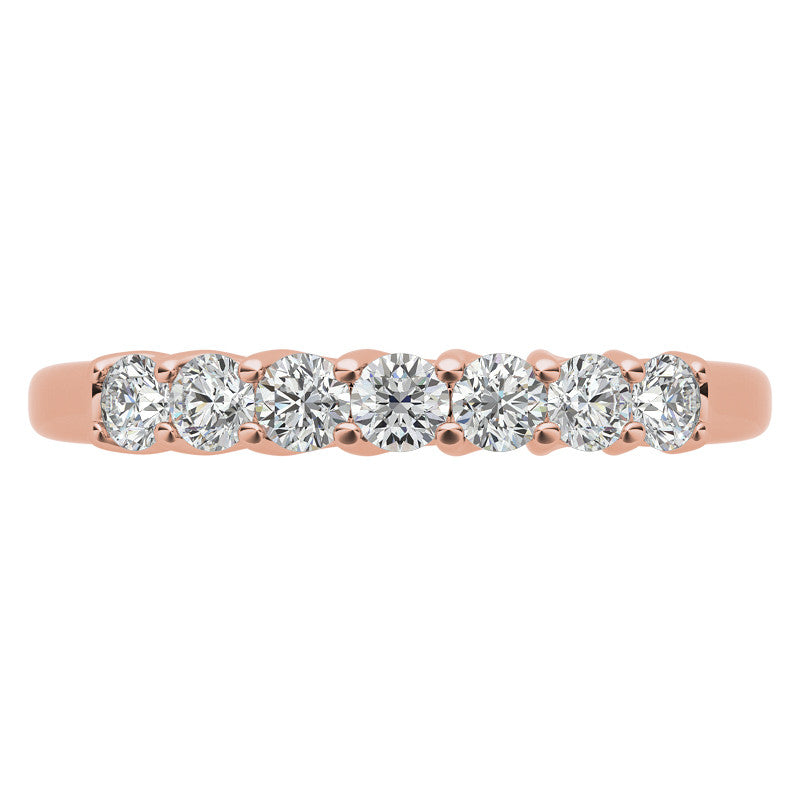 7-Stone Moissanite Shared-Prong Trellis Ring 2.5mm 0.42ct