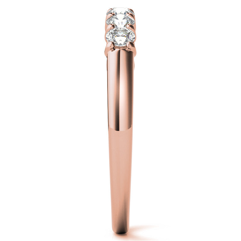 7-Stone Moissanite Shared-Prong Trellis Ring 2.5mm 0.42ct