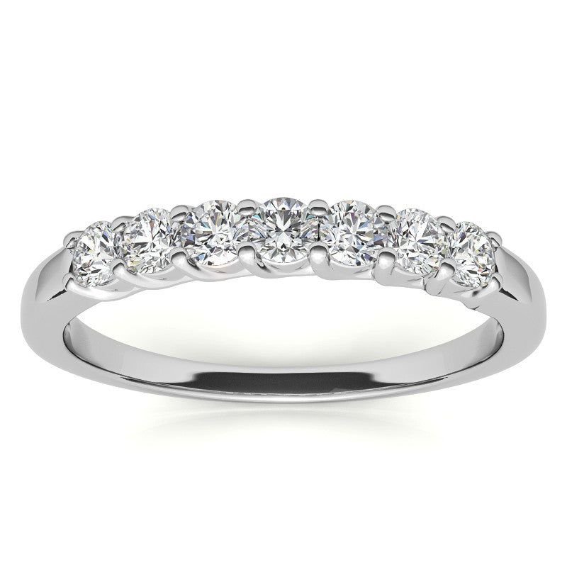 7-Stone Moissanite Shared-Prong Trellis Ring 2.5mm 0.42ct