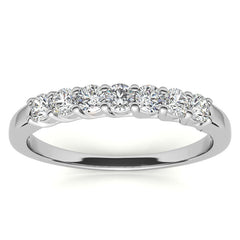 7-Stone Moissanite Shared-Prong Trellis Ring 2.5mm 0.42ct