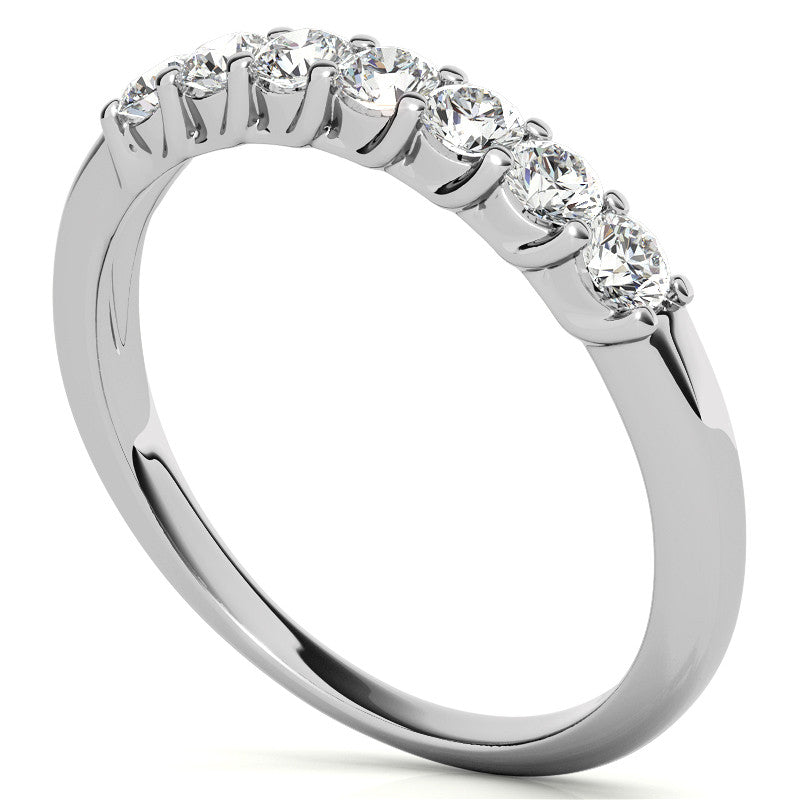 7-Stone Moissanite Shared-Prong Trellis Ring 2.5mm 0.42ct