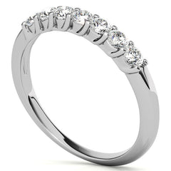 7-Stone Moissanite Shared-Prong Trellis Ring 2.5mm 0.42ct