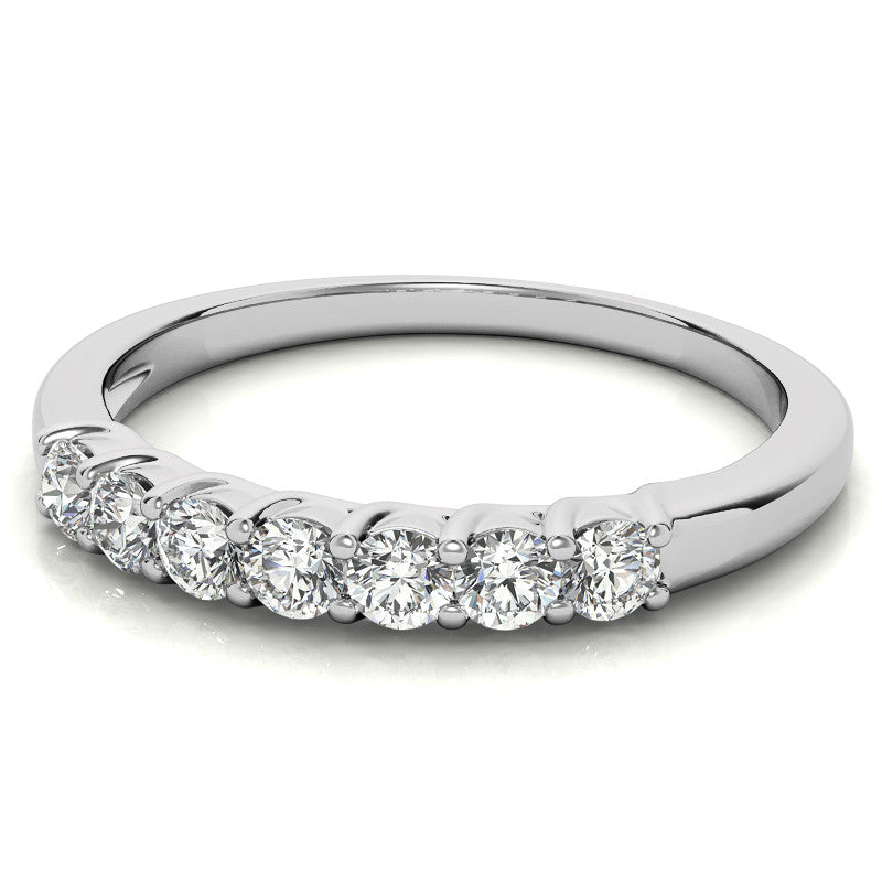 7-Stone Moissanite Shared-Prong Trellis Ring 2.5mm 0.42ct
