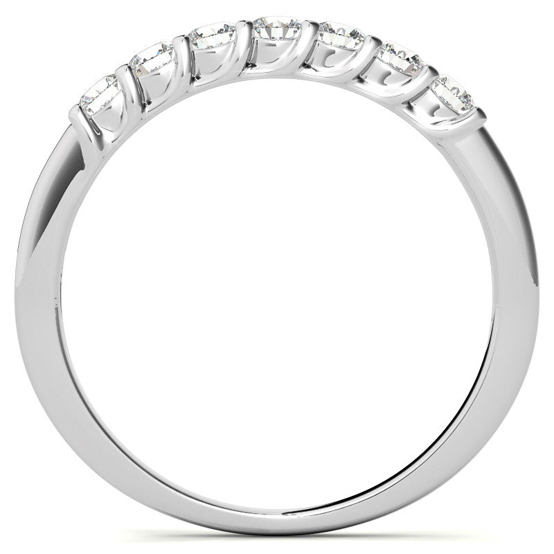 7-Stone Moissanite Shared-Prong Trellis Ring 2.5mm 0.42ct