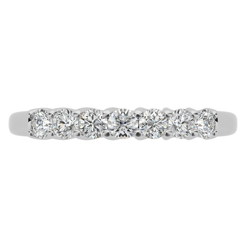 7-Stone Moissanite Shared-Prong Trellis Ring 2.5mm 0.42ct