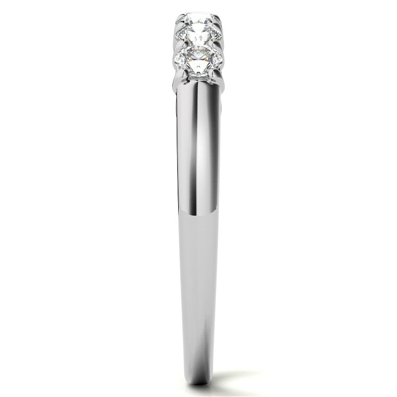 7-Stone Moissanite Shared-Prong Trellis Ring 2.5mm 0.42ct