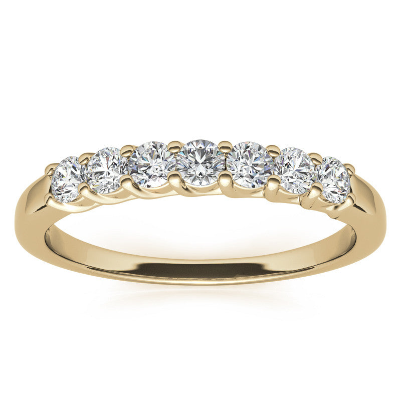 7-Stone Moissanite Shared-Prong Trellis Ring 2.5mm 0.42ct