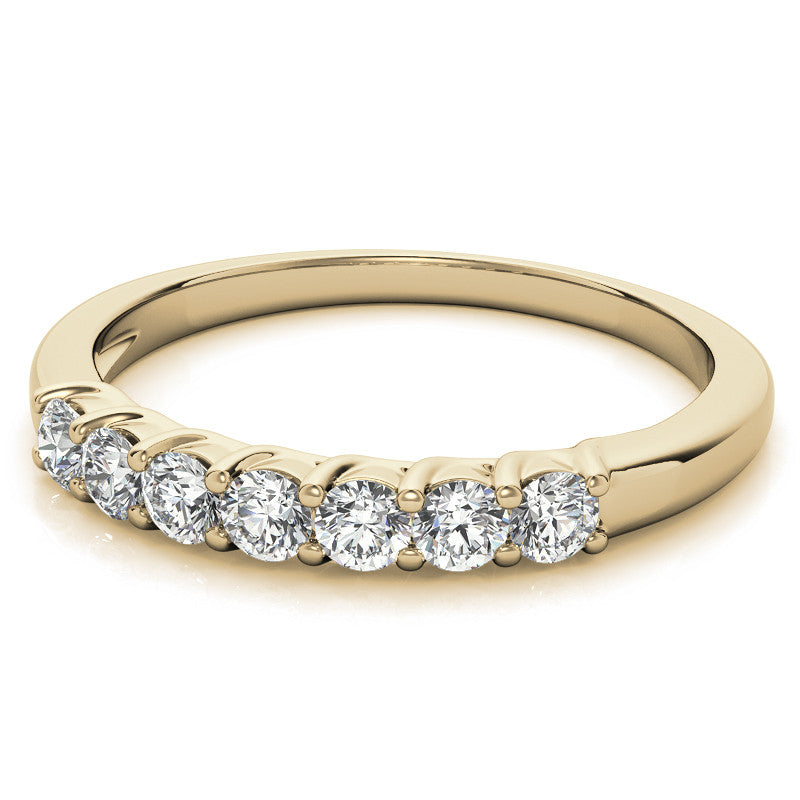 7-Stone Moissanite Shared-Prong Trellis Ring 2.5mm 0.42ct