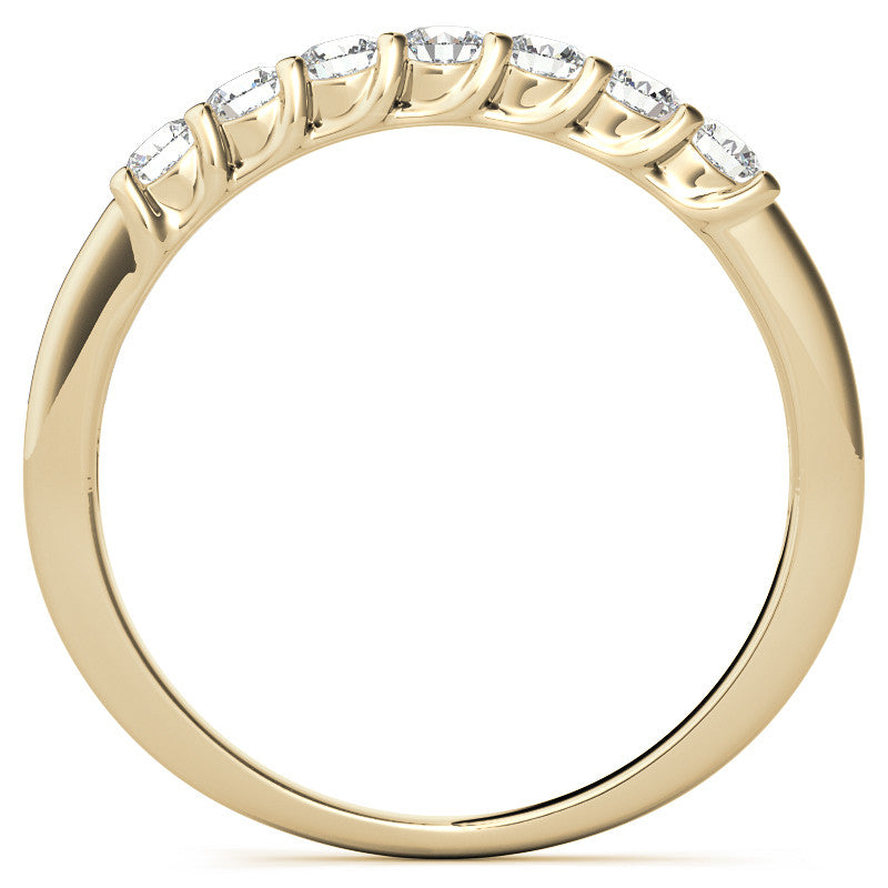 7-Stone Moissanite Shared-Prong Trellis Ring 2.5mm 0.42ct