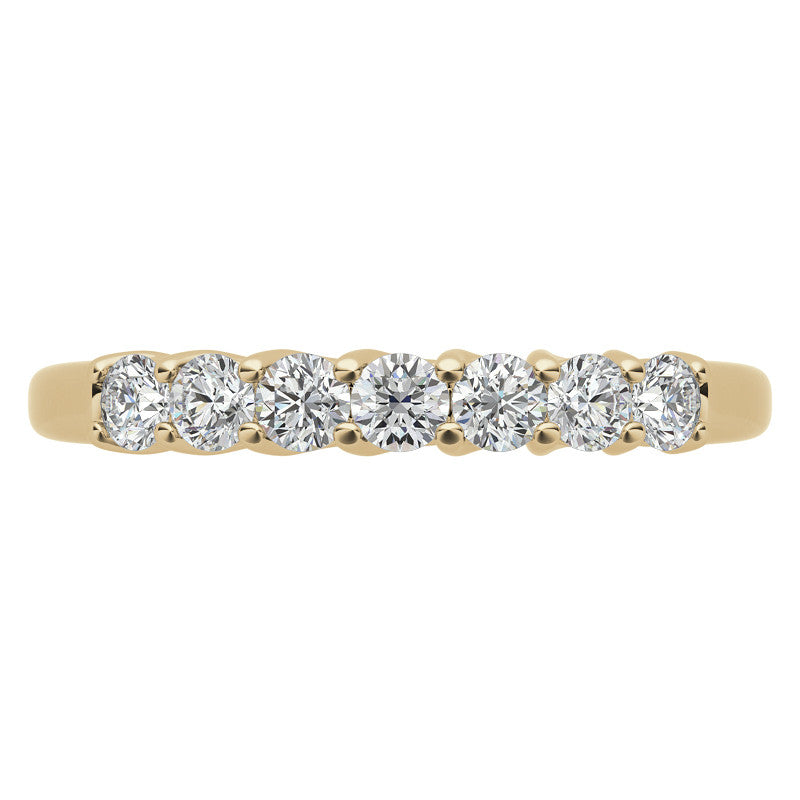 7-Stone Moissanite Shared-Prong Trellis Ring 2.5mm 0.42ct