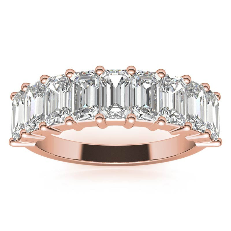 5x3mm Emerald / Radiant Moissanite Anniversary Band