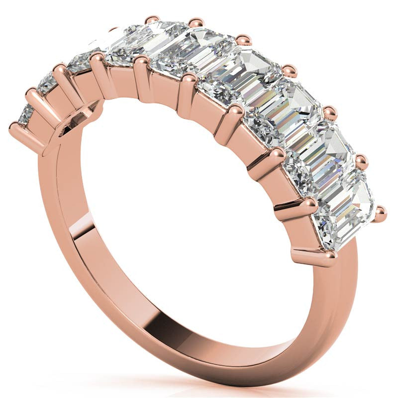 5x3mm Emerald / Radiant Moissanite Anniversary Band