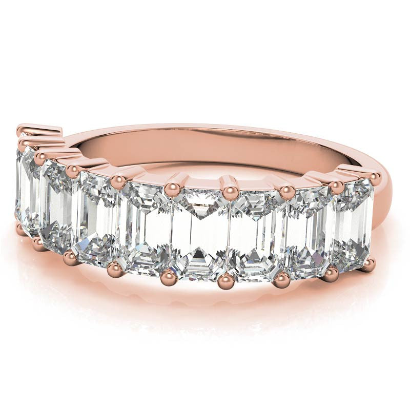 5x3mm Emerald / Radiant Moissanite Anniversary Band