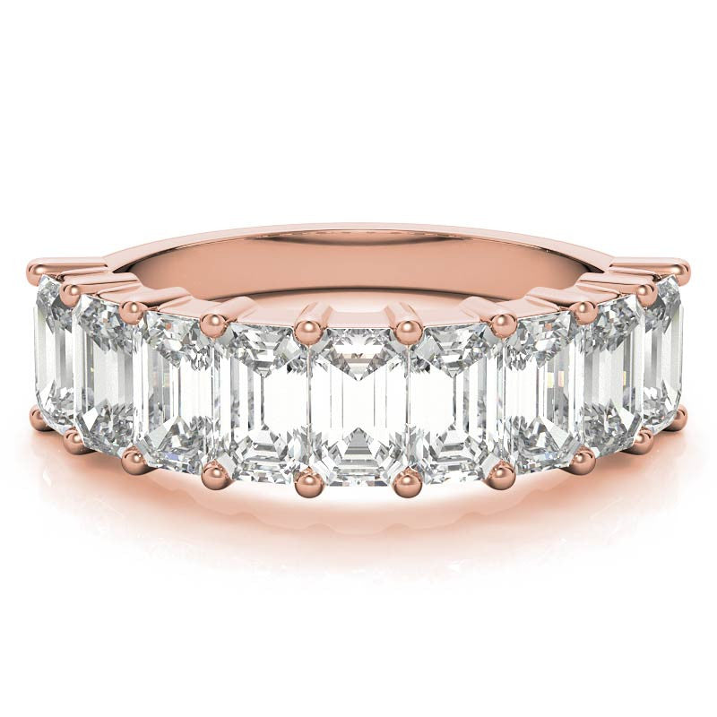 5x3mm Emerald / Radiant Moissanite Anniversary Band