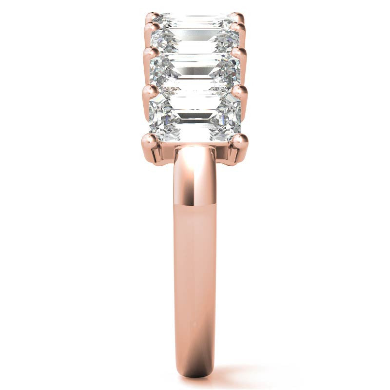 5x3mm Emerald / Radiant Moissanite Anniversary Band