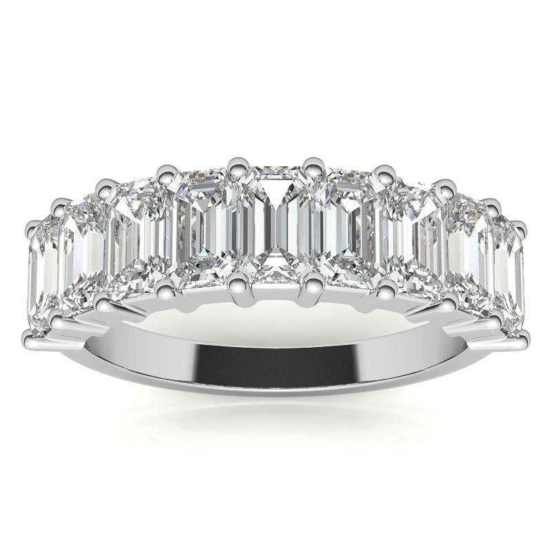 5x3mm Emerald / Radiant Moissanite Anniversary Band