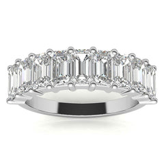 5x3mm Emerald / Radiant Moissanite Anniversary Band