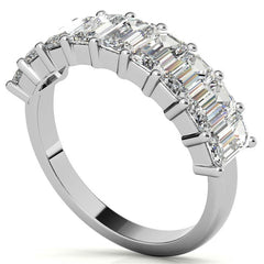 5x3mm Emerald / Radiant Moissanite Anniversary Band