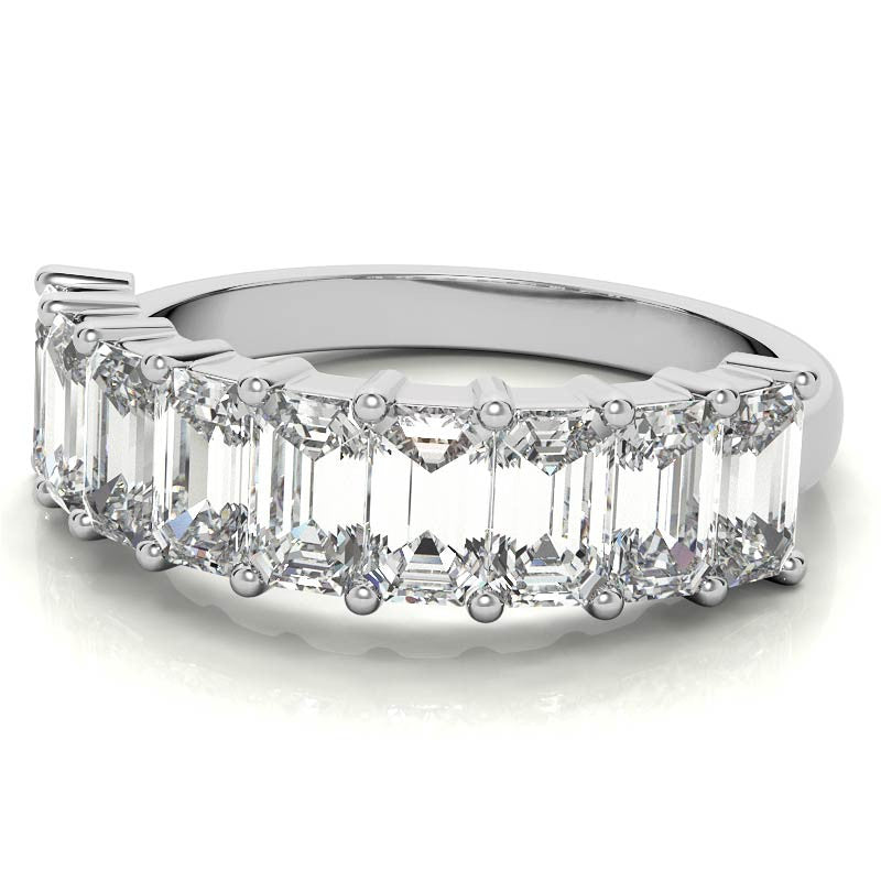 5x3mm Emerald / Radiant Moissanite Anniversary Band