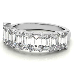 5x3mm Emerald / Radiant Moissanite Anniversary Band