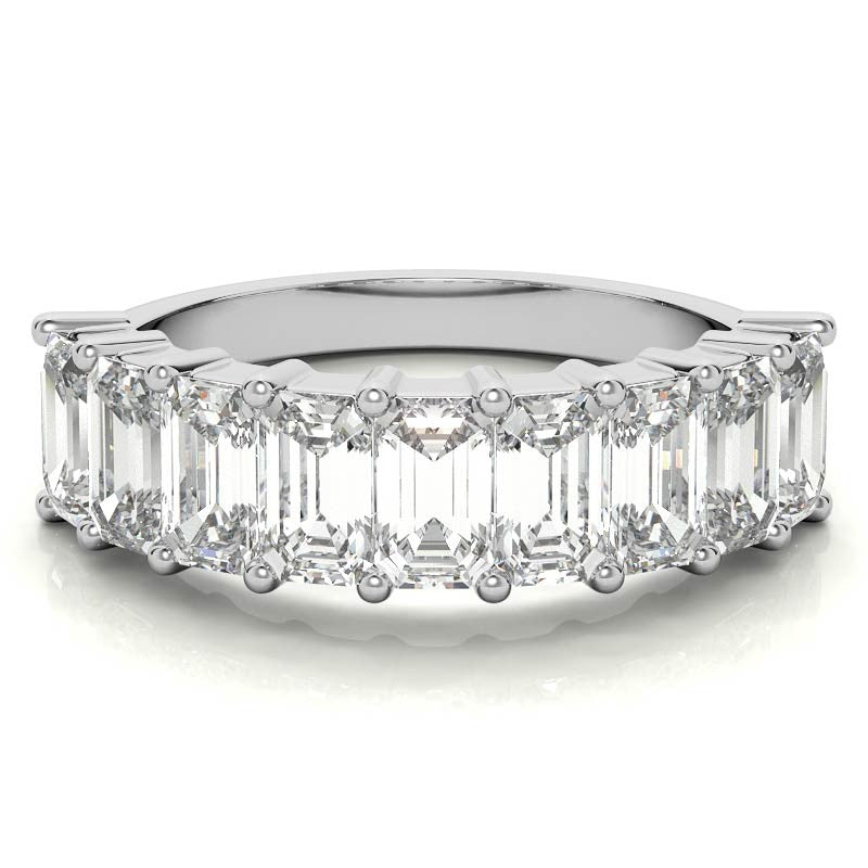 5x3mm Emerald / Radiant Moissanite Anniversary Band