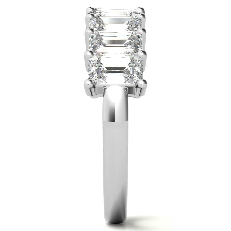 5x3mm Emerald / Radiant Moissanite Anniversary Band