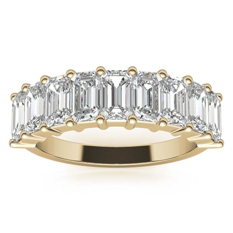 5x3mm Emerald / Radiant Moissanite Anniversary Band