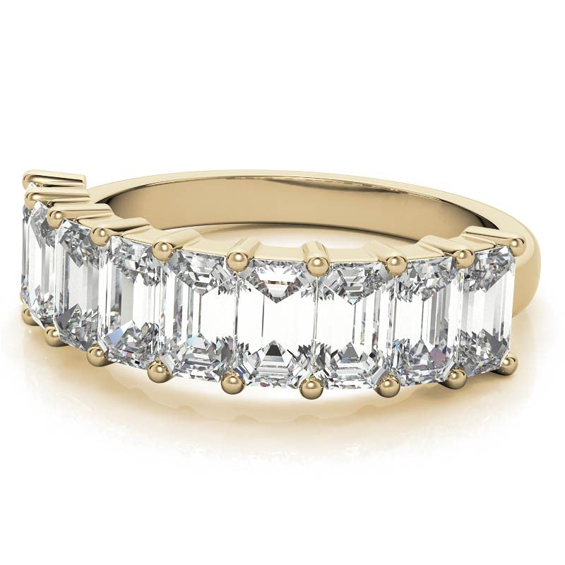 5x3mm Emerald / Radiant Moissanite Anniversary Band