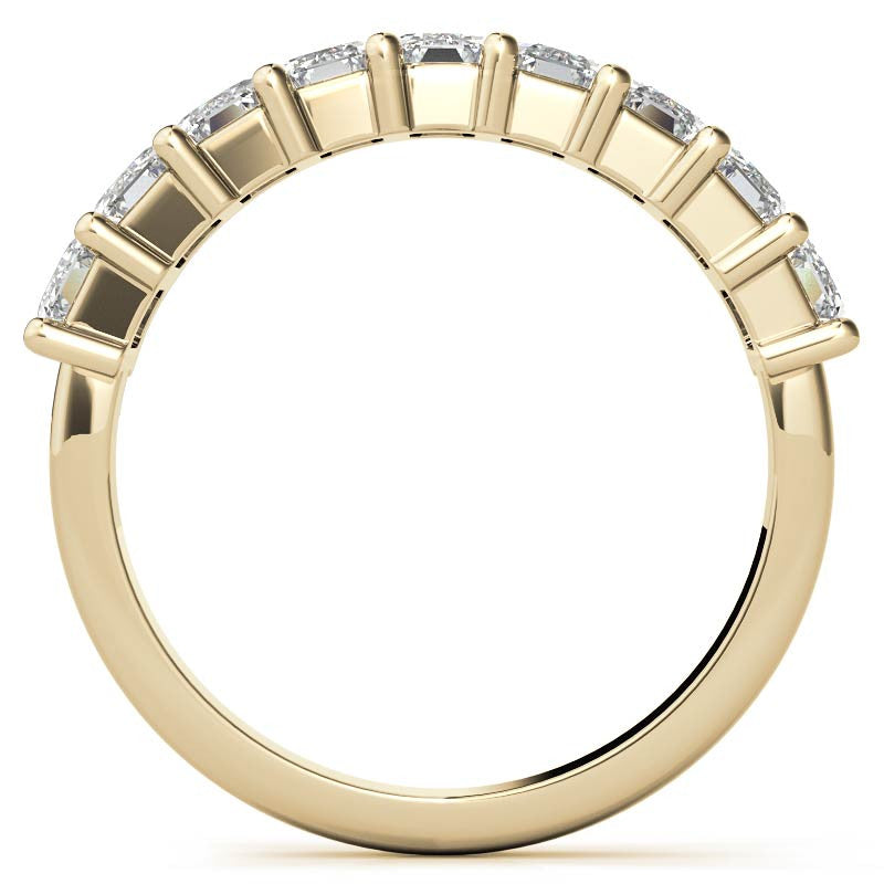5x3mm Emerald / Radiant Moissanite Anniversary Band