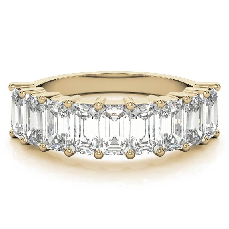 5x3mm Emerald / Radiant Moissanite Anniversary Band