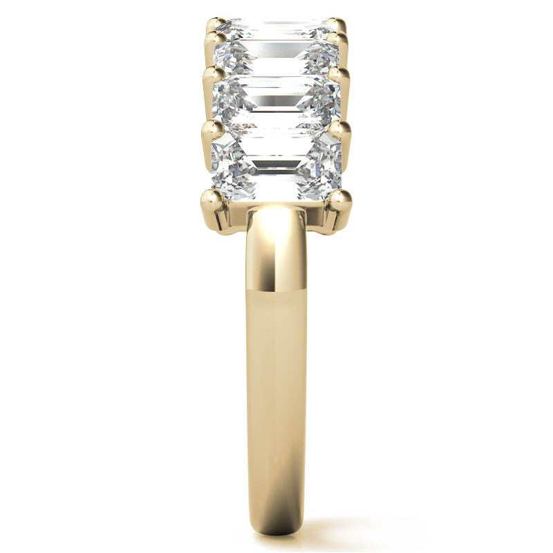 5x3mm Emerald / Radiant Moissanite Anniversary Band