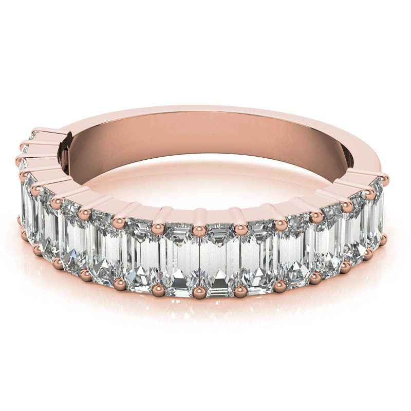 4x2mm Emerald Moissanite Anniversary Band - 1.5tcw