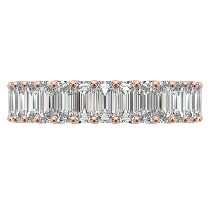 4x2mm Emerald Moissanite Anniversary Band - 1.5tcw