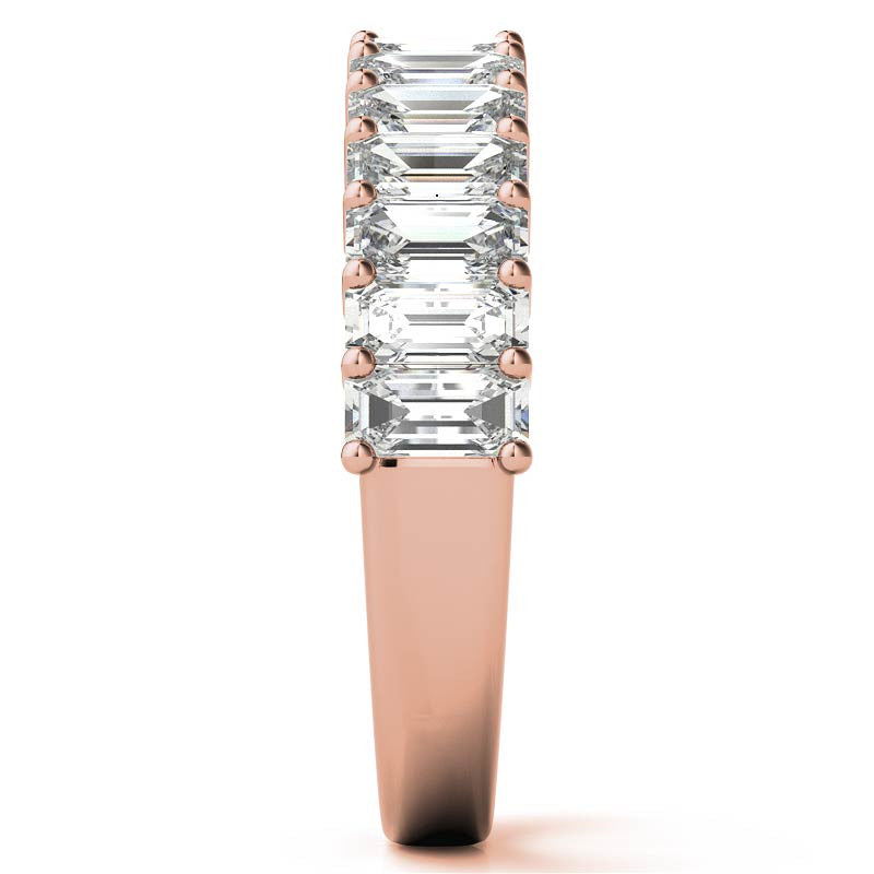 4x2mm Emerald Moissanite Anniversary Band - 1.5tcw