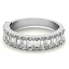 4x2mm Emerald Moissanite Anniversary Band - 1.5tcw