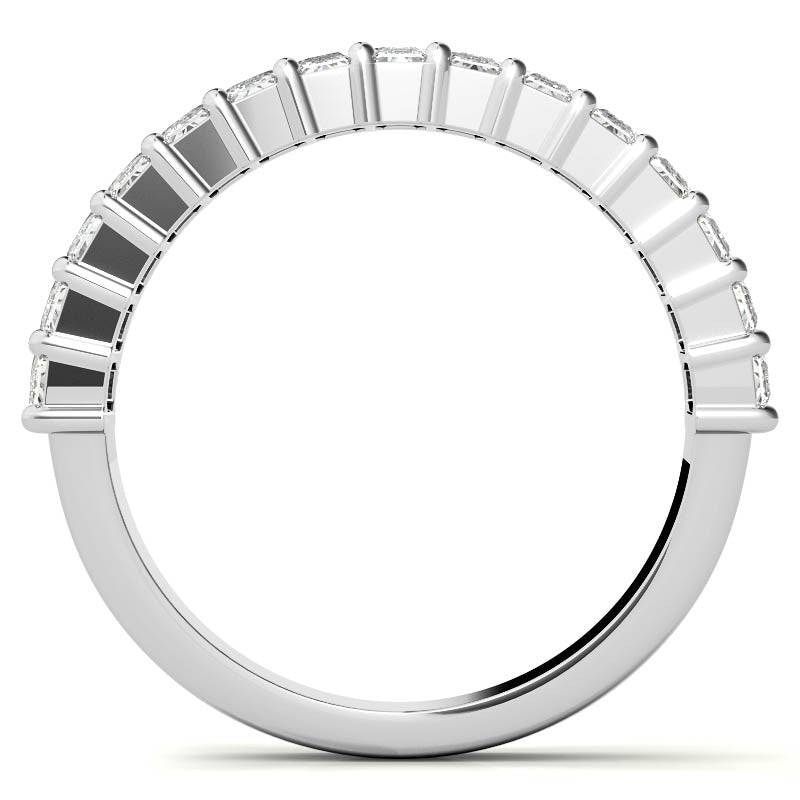 4x2mm Emerald Moissanite Anniversary Band - 1.5tcw