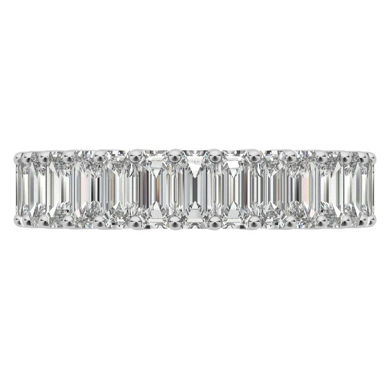 4x2mm Emerald Moissanite Anniversary Band - 1.5tcw