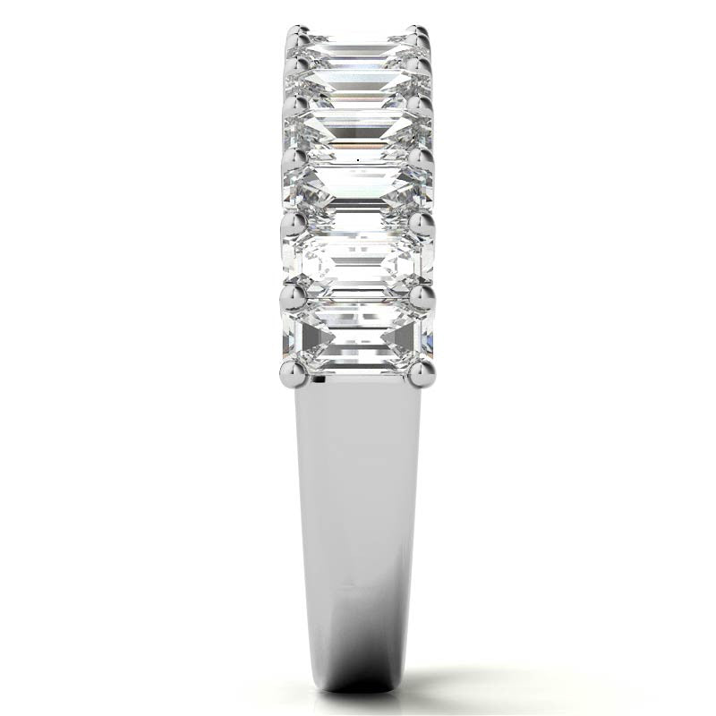 4x2mm Emerald Moissanite Anniversary Band - 1.5tcw
