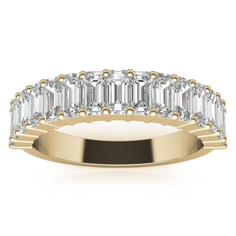 4x2mm Emerald Moissanite Anniversary Band - 1.5tcw