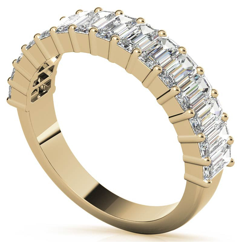 4x2mm Emerald Moissanite Anniversary Band - 1.5tcw