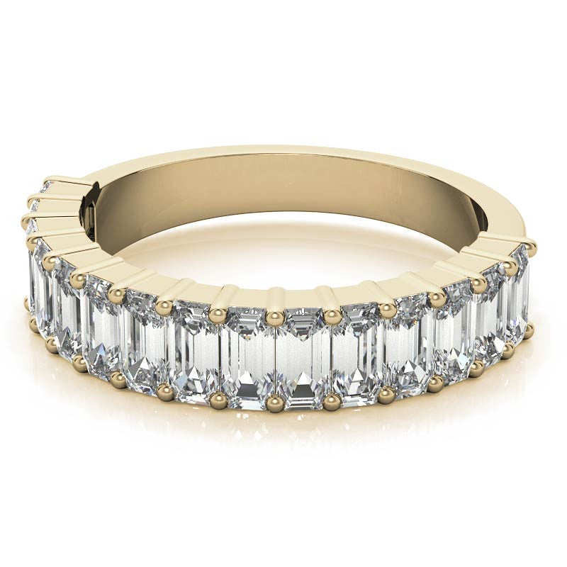 4x2mm Emerald Moissanite Anniversary Band - 1.5tcw