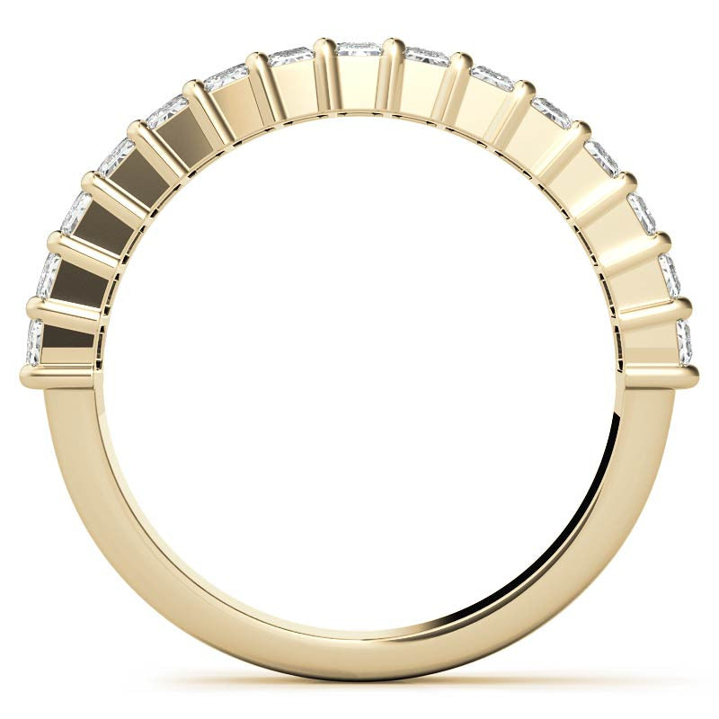 4x2mm Emerald Moissanite Anniversary Band - 1.5tcw