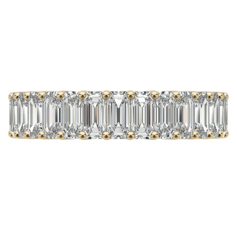4x2mm Emerald Moissanite Anniversary Band - 1.5tcw