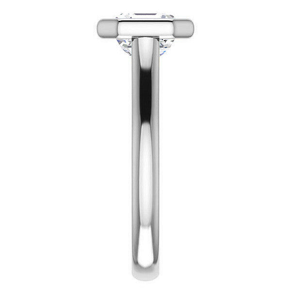 Asscher cut Moissanite Petite Bezel Solitaire