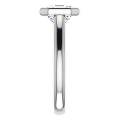 Asscher cut Moissanite Petite Bezel Solitaire