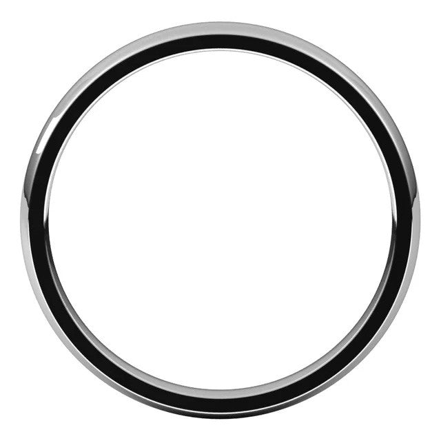 2.5mm Platinum Comfort Fit Medium Weight Wedding Band