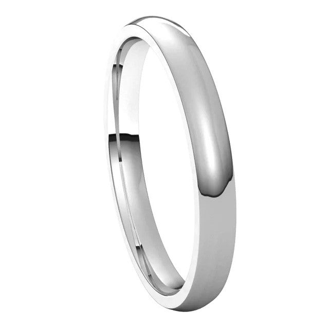 2.5mm Platinum Comfort Fit Medium Weight Wedding Band