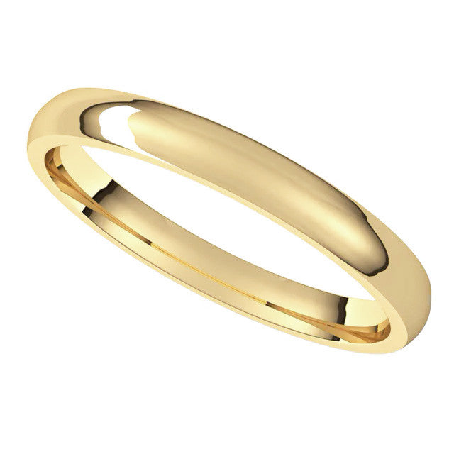 2.5mm Comfort Fit Medium Weight Wedding Band